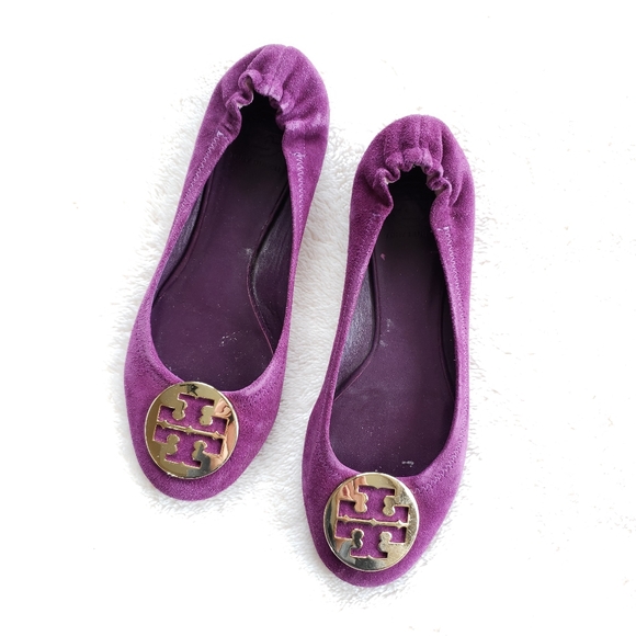 Tory Burch Shoes - Tory Burch Plum Suede Flats